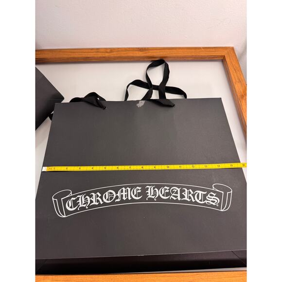 Set of 3 CHROME HEARTS Shopping Bag 1 Large 2 Medium Black White Print - Picture 6 of 11